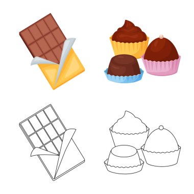 Gıda ve nefis simge vektör Illustration. Gıda ve kahverengi hisse senedi vektör çizim.