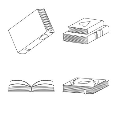 Çalışma ve edebiyat logosu vektör illüstrasyon. Çalışma seti ve kaynak stok vektör illüstrasyon.
