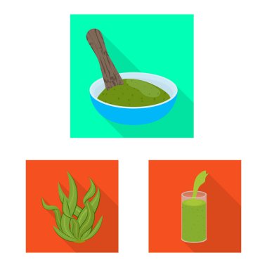 Protein ve deniz logo vektör Illustration. Protein ve web için doğal hisse senedi simgesi.