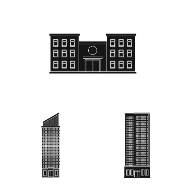 Ilustración vectorial del logotipo moderno y patrimonial. Conjunto de símbolo de stock moderno y de construcción para web . — Archivo Imágenes Vectoriales