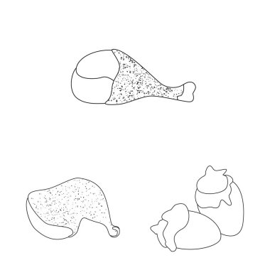 Gıda ve ızgara simgesi vektör illüstrasyon. Gıda ve kuş stok vektör illüstrasyon koleksiyonu.