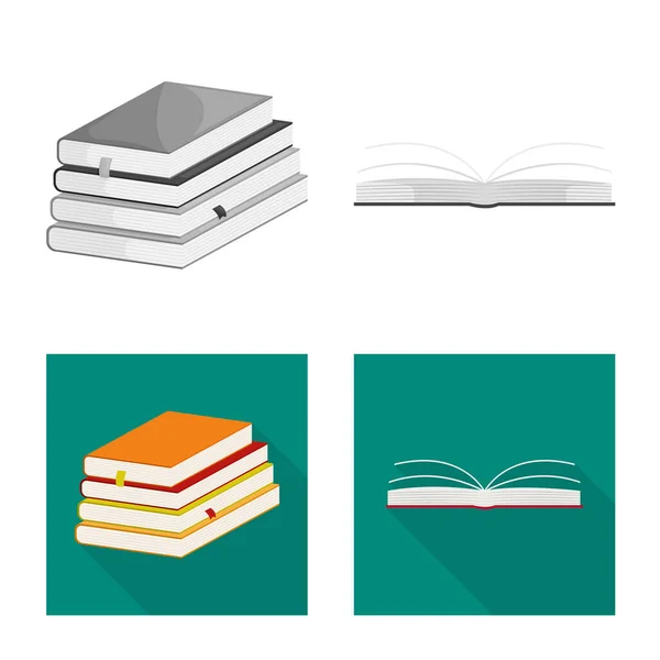 Diseño vectorial de la formación y el logotipo de la cubierta. Colección de material de formación y librería símbolo para web . — Vector de stock
