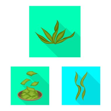 Protein ve deniz logo vektör Illustration. Protein ve web için doğal hisse senedi simgesi.