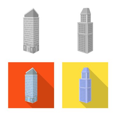 İnşaat ve yapı logo vektör tasarımı. İnşaat ve Emlak hisse senedi vektör çizim koleksiyonu.