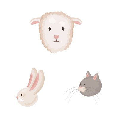 Çiftlik ve baş simgesivektör tasarımı. Stok için çiftlik ve ev yapımı vektör simgesi kümesi.