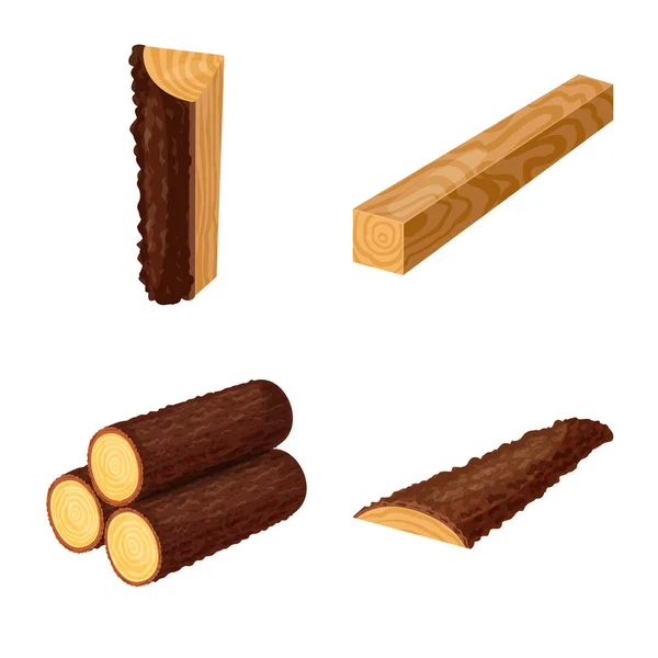 Vector utformning av skylt och trä-logotypen. Samling av skylt och trä vektor ikon för lager. — Stock vektor