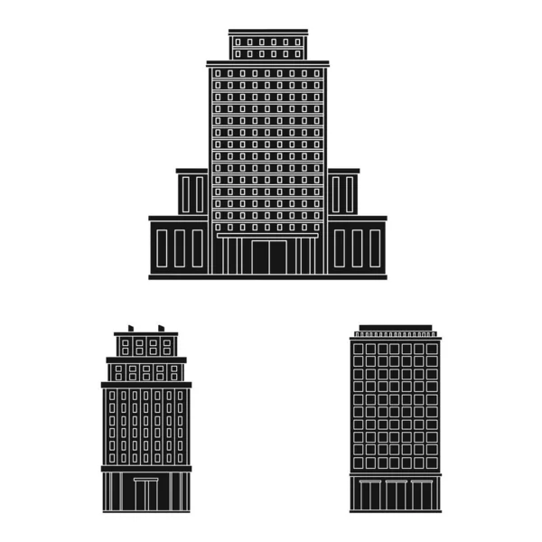 Isolierte Objekt der modernen und Ständesymbolik. Sammlung moderner und Gebäude-Bestandsvektor-Illustrationen. — Stockvektor