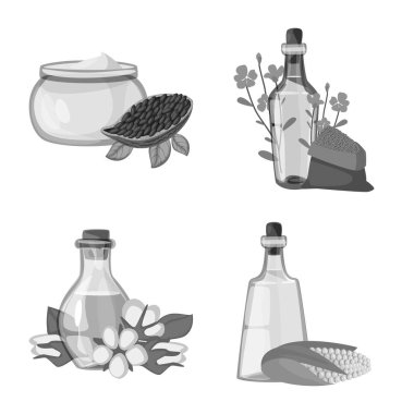 Beslenme ve organik simgesi izole nesne. Stok için beslenme ve cam vektör simgesi seti.