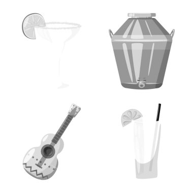 Fajita ve fiesta sembolü ayrı bir nesne. Fajita seti ve web için stok sembolü.