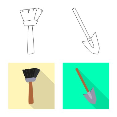 Hikaye ve öğeler logo vektör Illustration. Web için hikaye ve öznitelikleri hisse senedi simgesi kümesi.