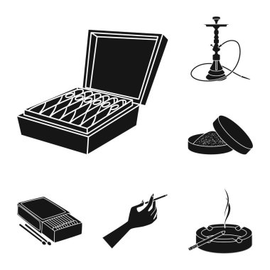 Anti ve alışkanlık logosu izole nesne. Anti ve tütün stok vektör illüstrasyon seti.