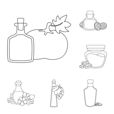 Sağlıklı ve bitkisel işareti vektör illüstrasyon. Web için sağlıklı ve organik stok sembolü seti.