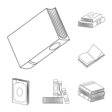 Çalışmanın ve edebiyat sembolünün vektör tasarımı. Çalışma kümesi ve kaynak stok vektör illüstrasyonu.