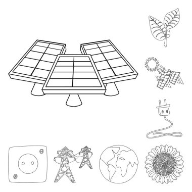 Yenilik ve teknoloji simgesi yalıtılmış nesne. Yenilik ve doğa hisse senedi vektör çizim koleksiyonu.