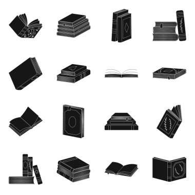 Çizim ve bilgi simgesinin vektör çizimi. Stok için illüstrasyon ve kitapçı vektör simgesi kümesi.