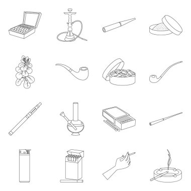 Sağlık ve nikotin logosu vektör tasarımı. Stok için sağlık ve istatistik vektör simgesinin toplanması.