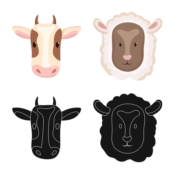 Vector illustration of agriculture and breeding icon. Set of agriculture and organic stock symbol for web. — Stock Vector