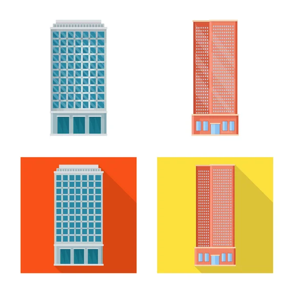 Illustration vectorielle du logo municipal et central. Ensemble d'icône vectorielle municipale et immobilière pour stock . — Image vectorielle