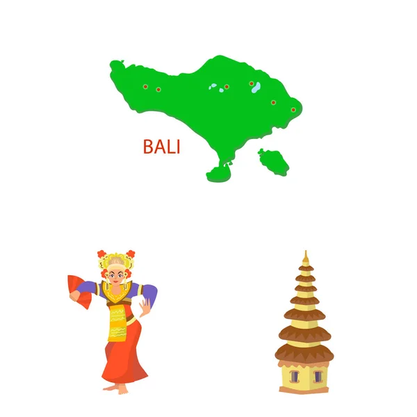 Objek terisolasi dari logo bali dan indonesia. Koleksi ikon vektor bali dan karibia bagi stok . - Stok Vektor