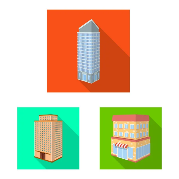 Εικονογράφηση διάνυσμα οικοδομικής και Πολεοδομίας λογότυπο. Σύνολο των κατασκευών και ακινήτων σύμβολο μετοχής για το web. — Διανυσματικό Αρχείο