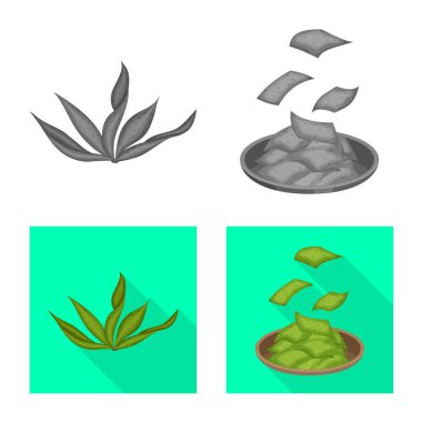 Protein ve deniz logo vektör Illustration. Protein ve hisse senedi için doğal vektör simge kümesi.