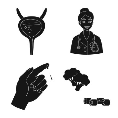 Sağlık ve tıp sembolü vektör tasarımı. Stok için sağlık ve diyabet vektör simgesi koleksiyonu.