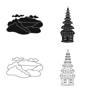 Vektör tasarımı ve seyahat simgesi. Stok için set ve geleneksel vektör simgesi.