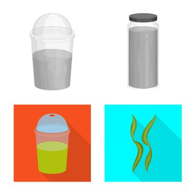 Protein ve deniz logo yalıtılmış nesne. Protein ve hisse senedi için doğal vektör simge kümesi.
