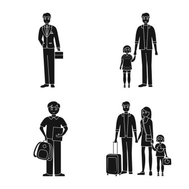 Yüz ve portre logosunun vektör tasarımı. Yüz koleksiyonu ve insanların ağ sembolü.