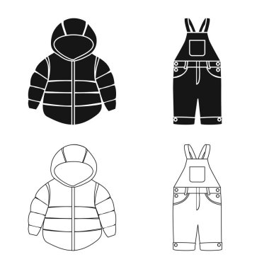 Moda ve giysi logo vektör tasarımı. Hisse senedi için moda ve pamuk vektör simge kümesi.