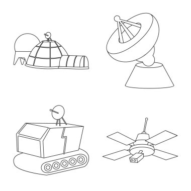 Vektör Illustration uzay ve galaksi işareti. Set alan ve seyahat stok vektör illüstrasyon.