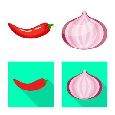 Tat ve ürün işareti vektör tasarımı. Tat ve hisse senedi için pişirme vektör ikon koleksiyonu.