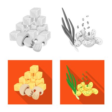 Tat ve daiç simge vektör tasarımı. Tat ve web için organik hisse senedi simgesi.