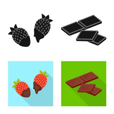 Gıda ve nefis logo yalıtılmış nesne. Gıda ve hisse senedi için kahverengi vektör simge kümesi.