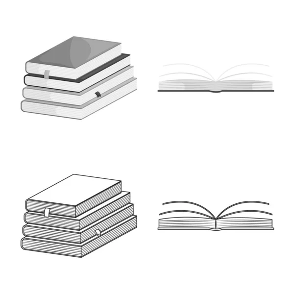 Diseño vectorial de la formación y el logotipo de la cubierta. Colección de ilustración vectorial de material de formación y librería . — Vector de stock