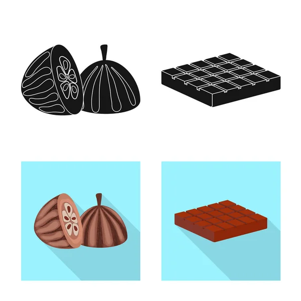 Ilustración vectorial de comida y símbolo delicioso. Conjunto de alimentos y marrón vector de stock ilustración . — Vector de stock