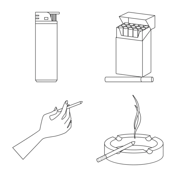 Vektorová ilustrace se zdravotním a nikotinovým symbolem. Výběr symbolu pro zdraví a statistiku akcií pro web. — Stockový vektor
