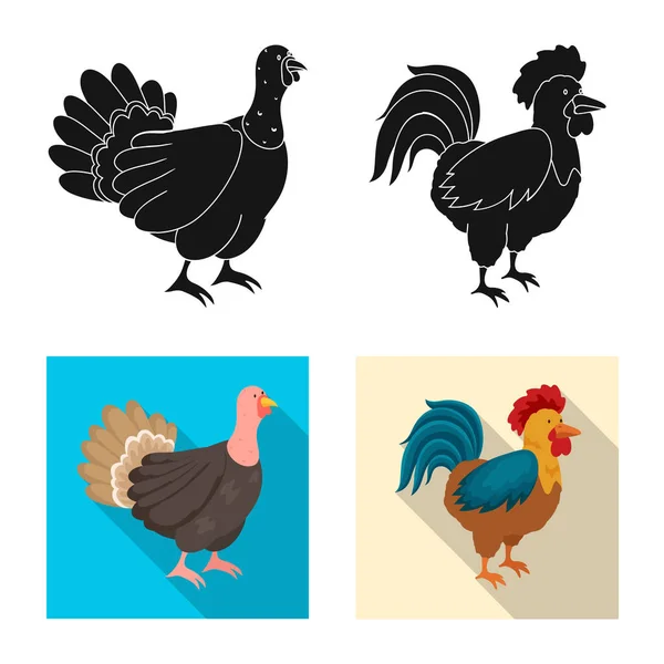 Illustrazione vettoriale del simbolo dell'allevamento e della cucina. Raccolta di icone vettoriali riproduttive e biologiche per lo stock . — Vettoriale Stock