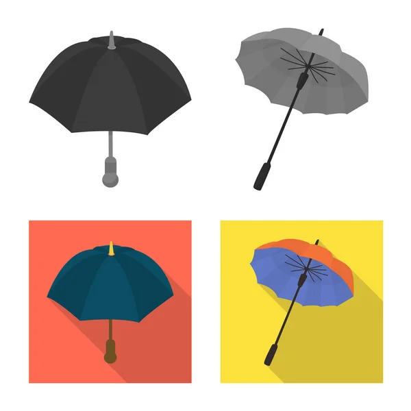 Ilustración vectorial de protección e icono cerrado. Colección de protección y símbolo de stock lluvioso para web . — Vector de stock