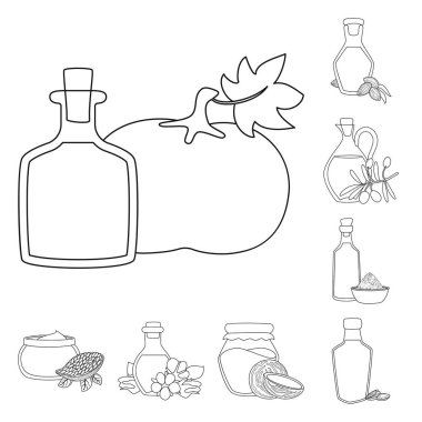 Sağlıklı ve bitkisel işareti izole nesne. Web için sağlıklı ve organik stok sembolü seti.