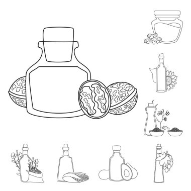 Sağlıklı ve sebze logosunun izole edilmiş bir nesnesi. Ağ için sağlıklı ve organik stok sembolü seti.