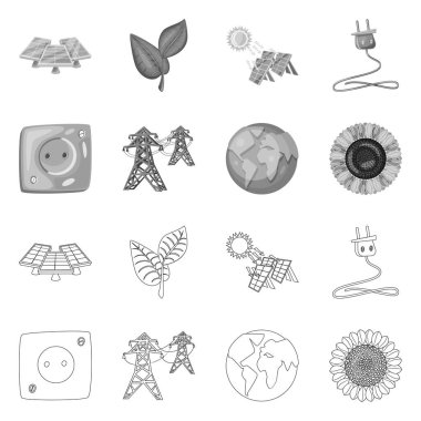 Yenilik ve teknoloji simge vektör Illustration. Yenilik ve hisse senedi için doğa vektör simge kümesi.