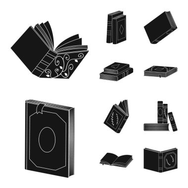 İllüstrasyon ve bilgi sembolünün vektör tasarımı. Stok için illüstrasyon ve kitapçı vektör simgesi seti.