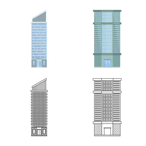 Belediye vektör tasarımı ve merkezi sembolü. Emlak hisse senedi vektör çizim ve Belediye kümesi. — Stok Vektör