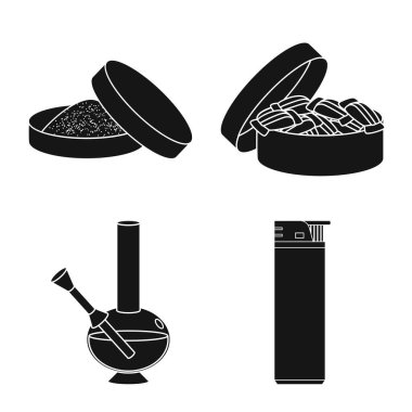 Anti ve alışkanlık logosu izole nesne. Hisse senedi için Anti ve tütün vektör simgesi koleksiyonu.