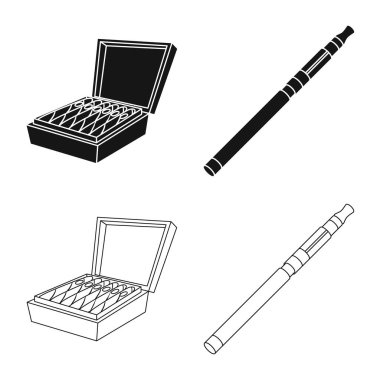 Çöp ve dur işareti vektör Illustration. Web için çöp ve alışkanlık hisse senedi simgesi kümesi.