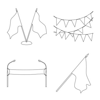 Boş ve tuval simgesinin vektör çizimi. Ağ için boş ve tekstil sembolü kümesi.