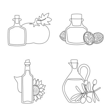 Sağlıklı ve sebze işaretinin vektör çizimi. Ağ için sağlıklı ve organik hisse senedi koleksiyonu.