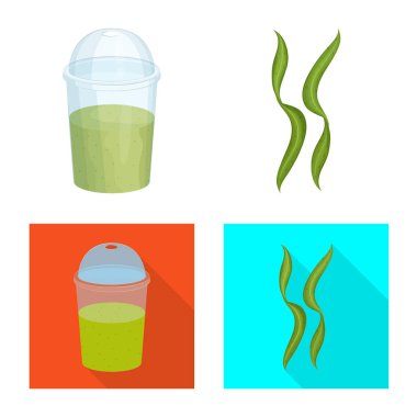 Protein ve deniz simge vektör Illustration. Protein ve doğal hisse senedi vektör çizim koleksiyonu.