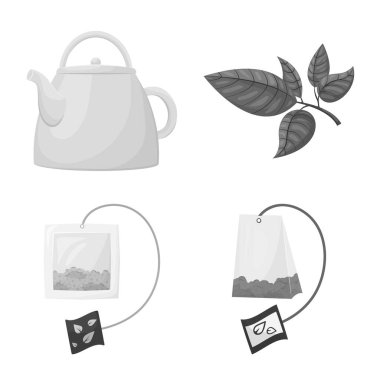 Yeşil ve siyah ikonun vektör tasarımı. Stok için yeşil ve organik vektör simgesi kümesi.